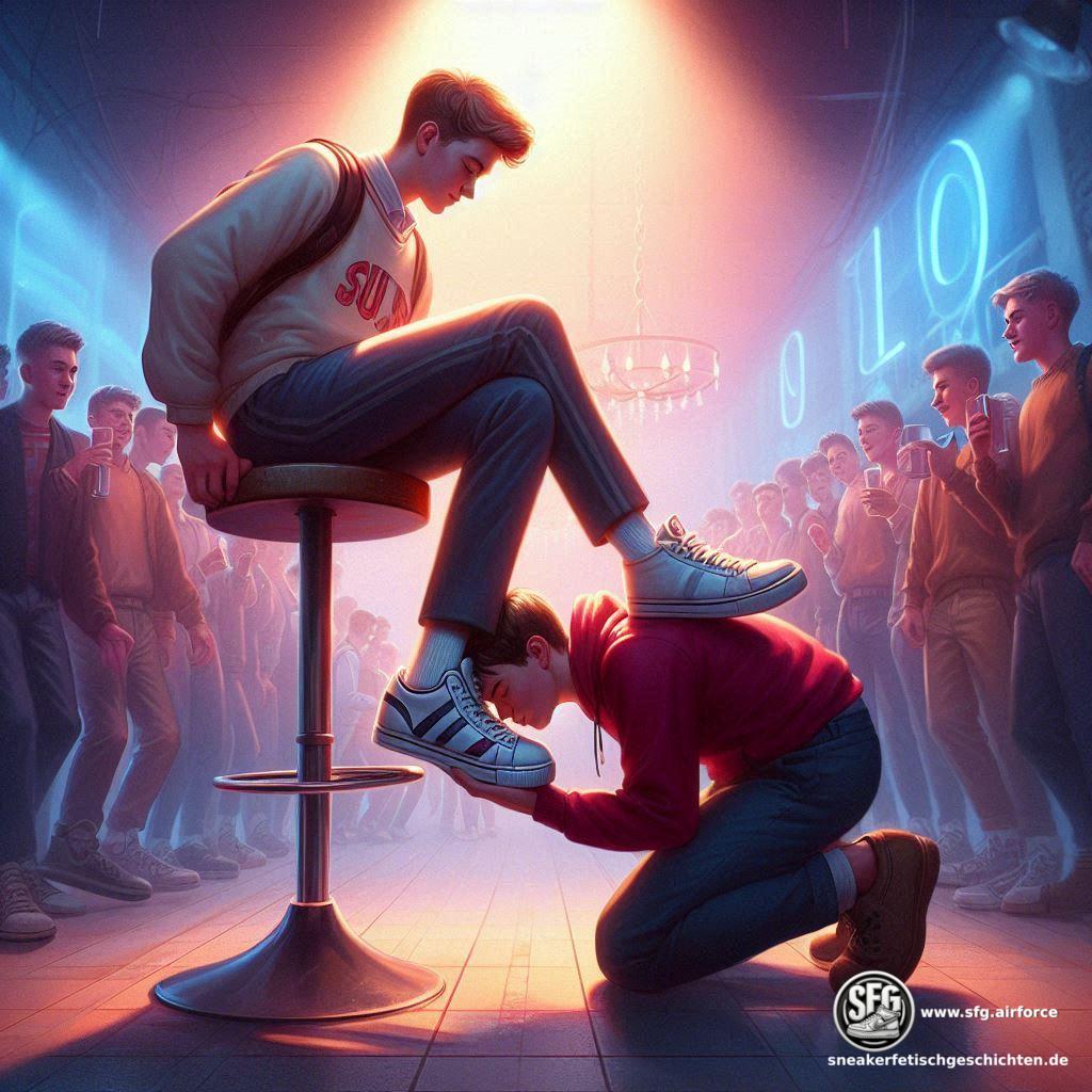 sneaker lecken in der bar